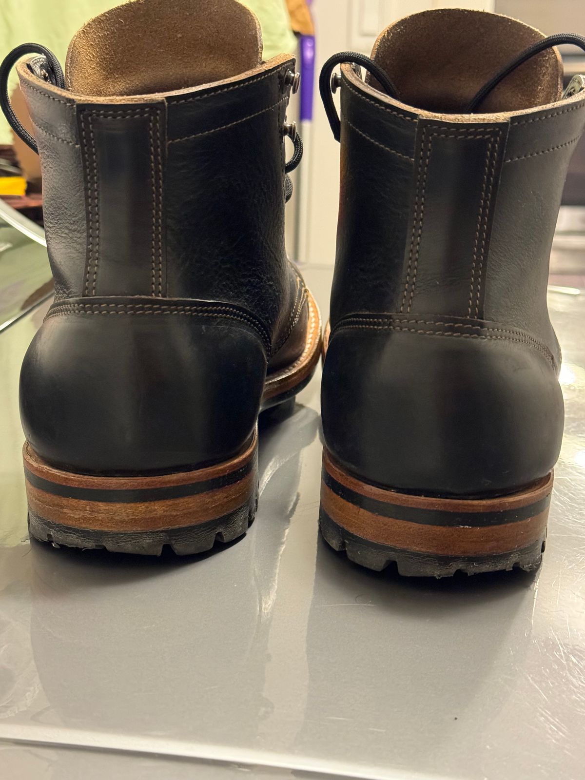 Photo by pablosstuff on May 1, 2024 of the Truman Cap Toe Boot in Black Teacore.