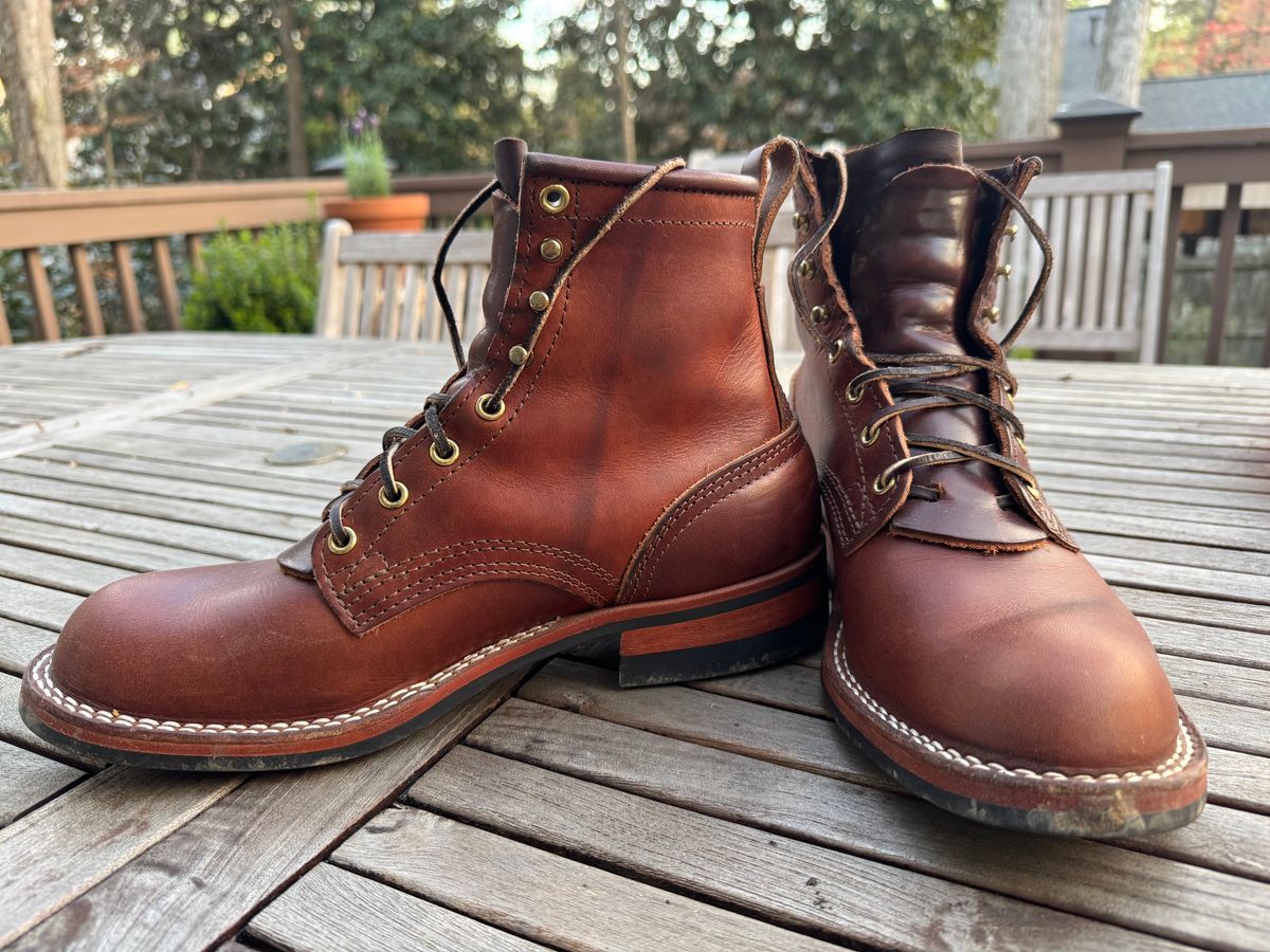 Photo by InspektorKemp on March 11, 2026 of the Nicks Falcon in Wickett & Craig Buck Brown Double Stuffed.