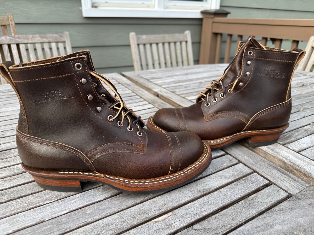 Photo by InspektorKemp on March 24, 2025 of the White's 350 Cruiser in Horween Cinnamon Waxed Flesh.