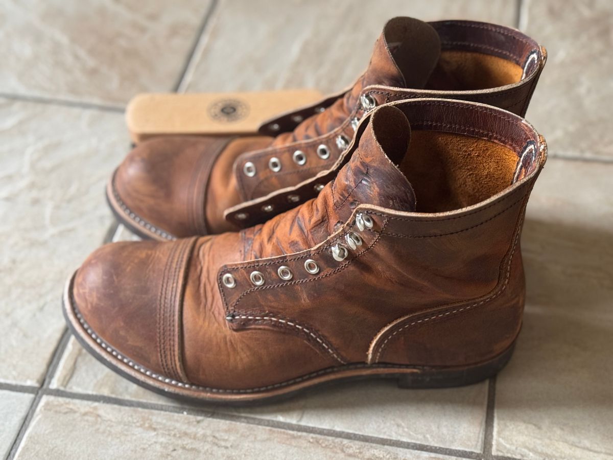 Photo by churst on April 4, 2025 of the Red Wing Iron Ranger in S.B. Foot Copper Rough and Tough.
