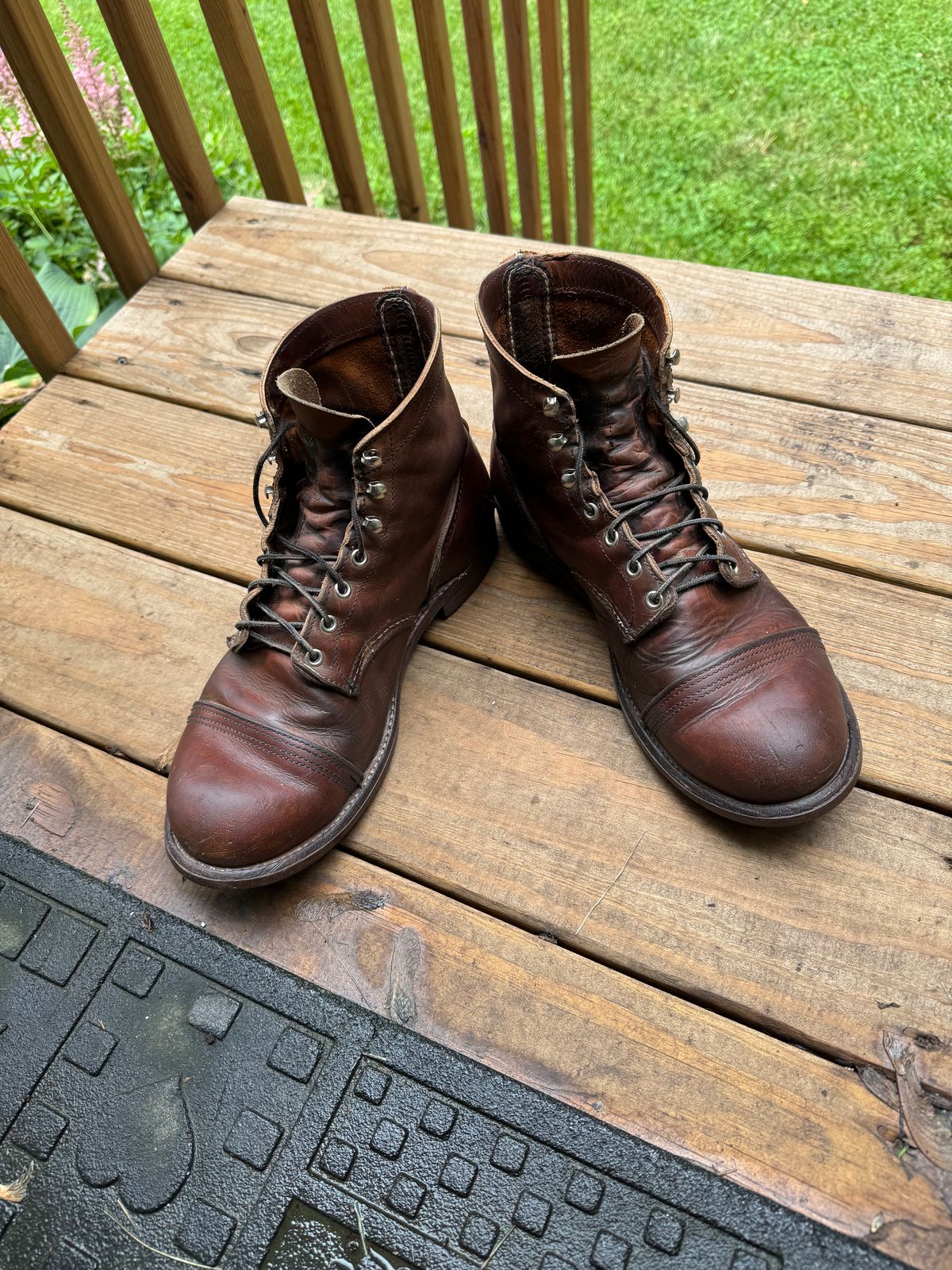 Photo by dastoodge on July 19, 2025 of the Red Wing Iron Ranger in S.B. Foot Copper Rough and Tough.