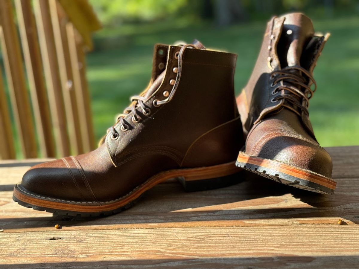 Photo by PatC on September 26, 2025 of the White's CMP-Sherman in Horween Cinnamon Waxed Flesh.
