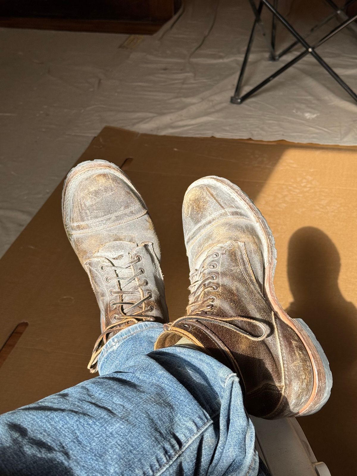 Photo by PatC on October 22, 2025 of the White's CMP-Sherman in Horween Cinnamon Waxed Flesh.