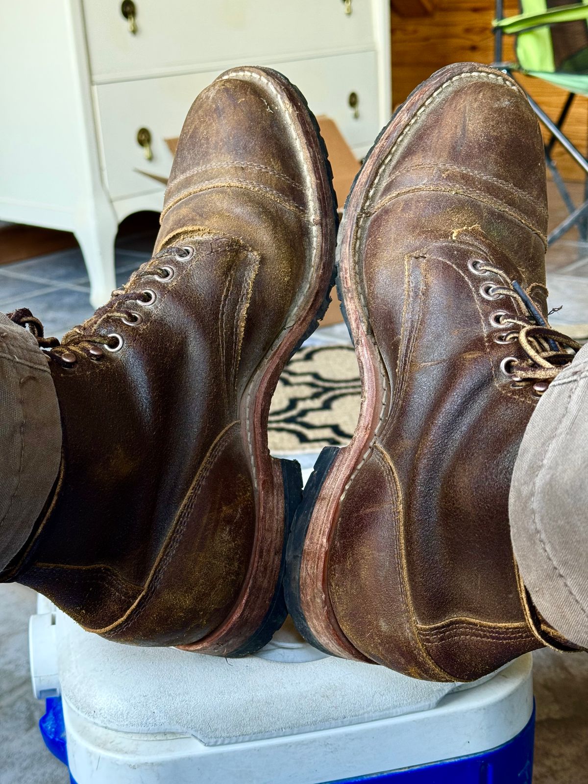 Photo by PatC on October 30, 2025 of the White's CMP-Sherman in Horween Cinnamon Waxed Flesh.