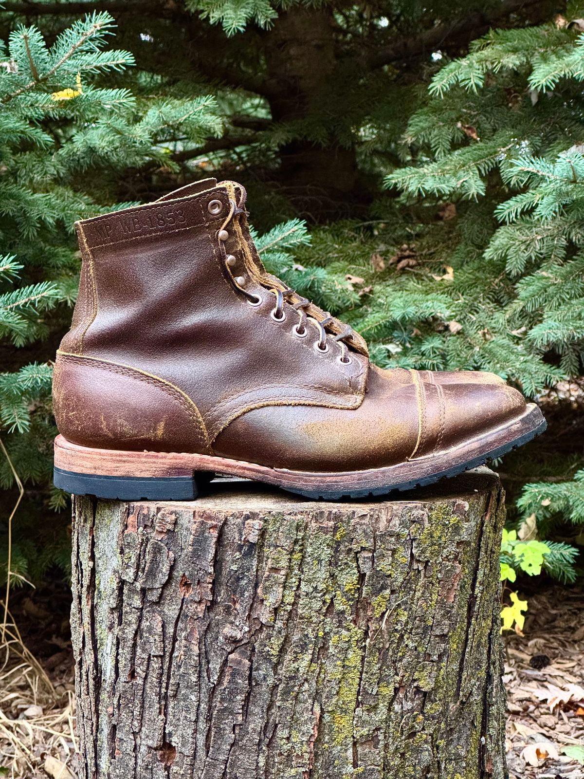 Photo by PatC on October 31, 2025 of the White's CMP-Sherman in Horween Cinnamon Waxed Flesh.