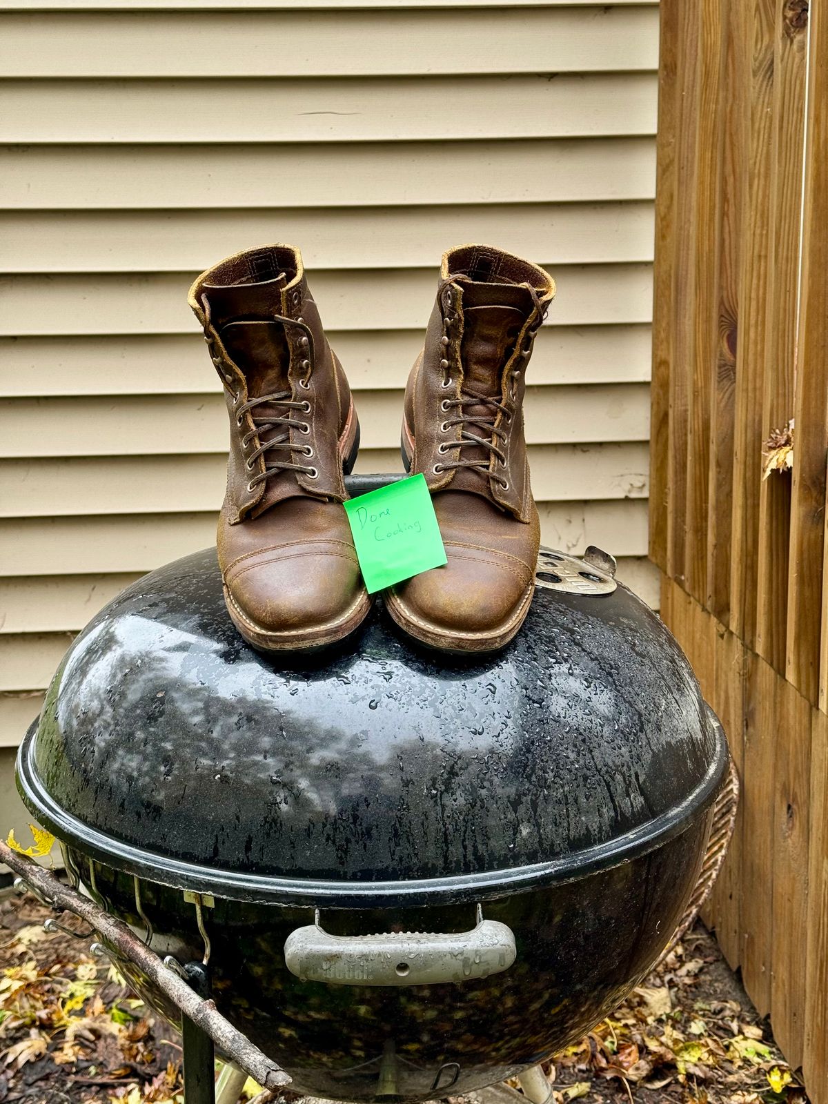 Photo by PatC on November 1, 2025 of the White's CMP-Sherman in Horween Cinnamon Waxed Flesh.