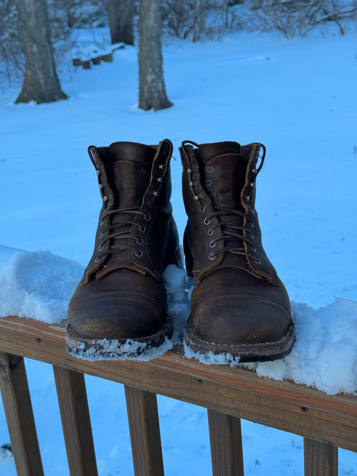 Photo by PatC on November 30, 2025 of the White's CMP-Sherman in Horween Cinnamon Waxed Flesh.