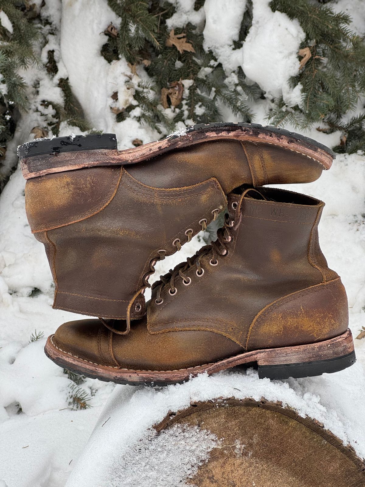 Photo by PatC on January 3, 2026 of the White's CMP-Sherman in Horween Cinnamon Waxed Flesh.