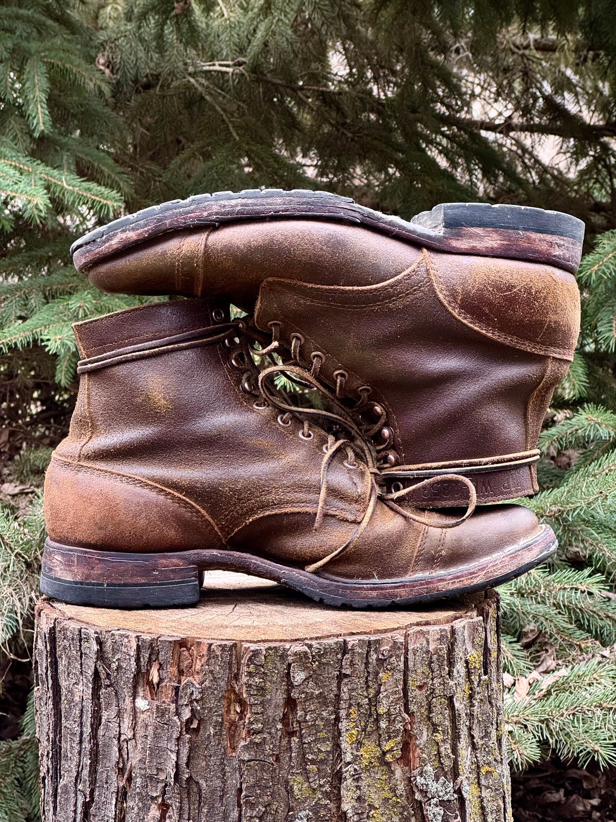 Photo by PatC on April 1, 2026 of the White's CMP-Sherman in Horween Cinnamon Waxed Flesh.