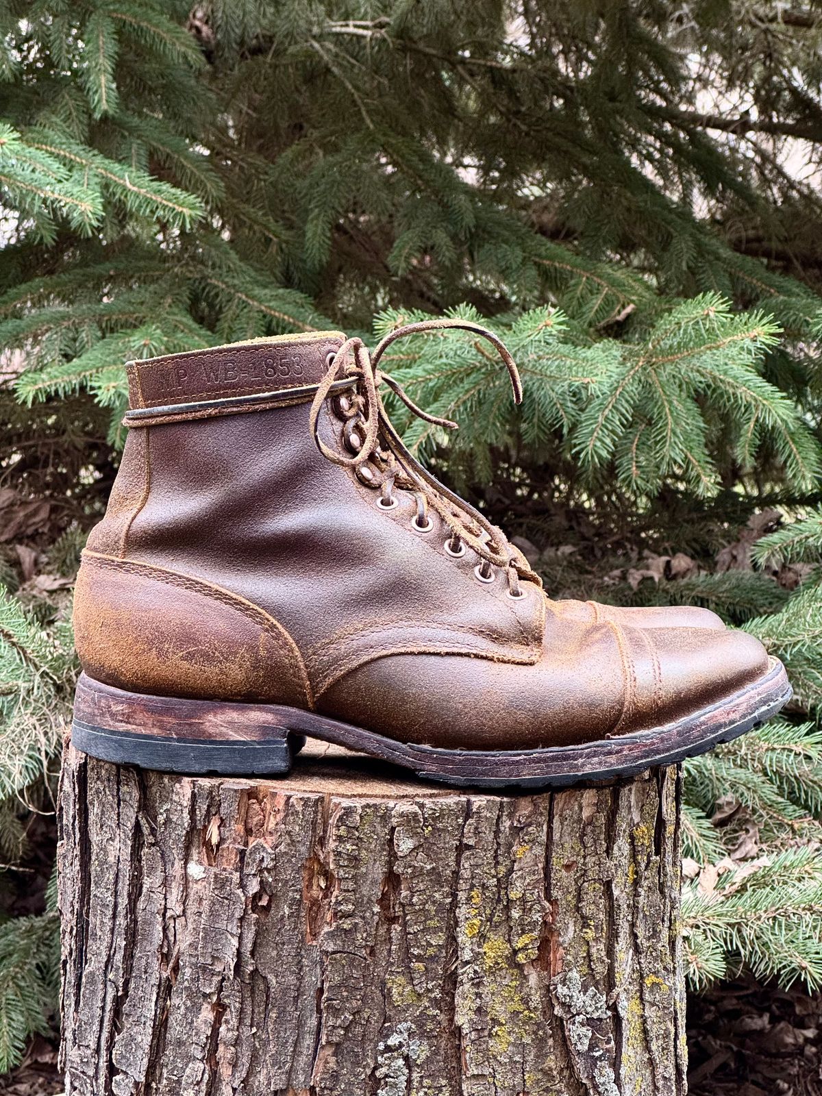 Photo by PatC on April 1, 2026 of the White's CMP-Sherman in Horween Cinnamon Waxed Flesh.