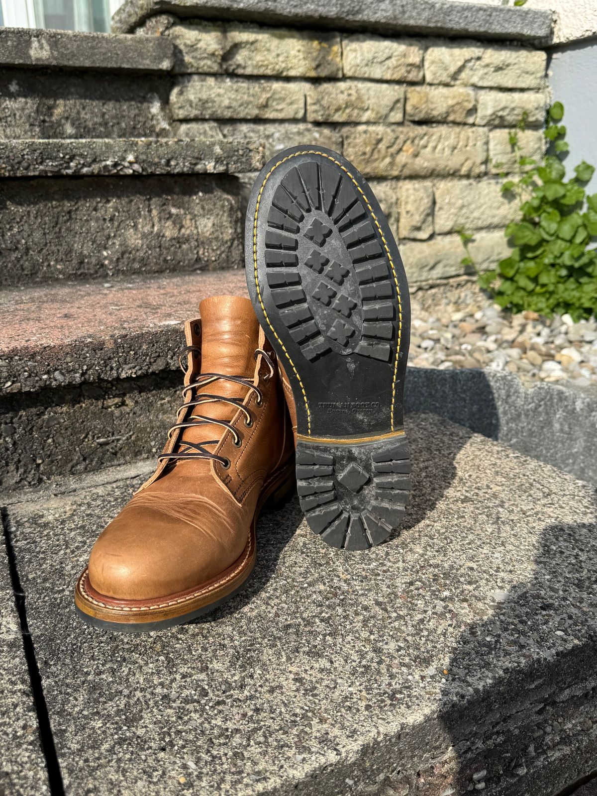 Photo by Hans_Waldmann on April 27, 2025 of the Truman Plain Toe Boot in Horween Natural Cypress.