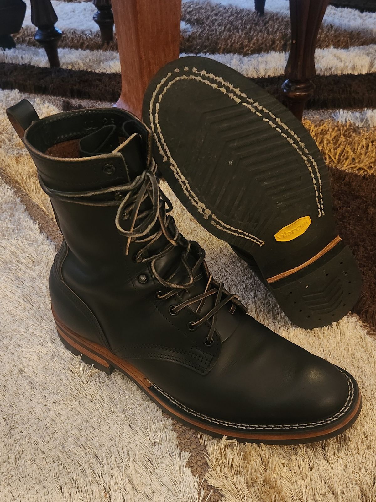 Photo by PhenomenalKO on January 11, 2026 of the Nicks x Parkhurst V3 in Wickett & Craig Black Oiled Latigo.