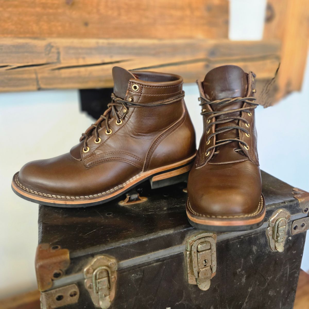 Photo by prometheuslap on July 3, 2026 of the Nicks Lace Up Heritage in Horween British Tan Chromexcel.