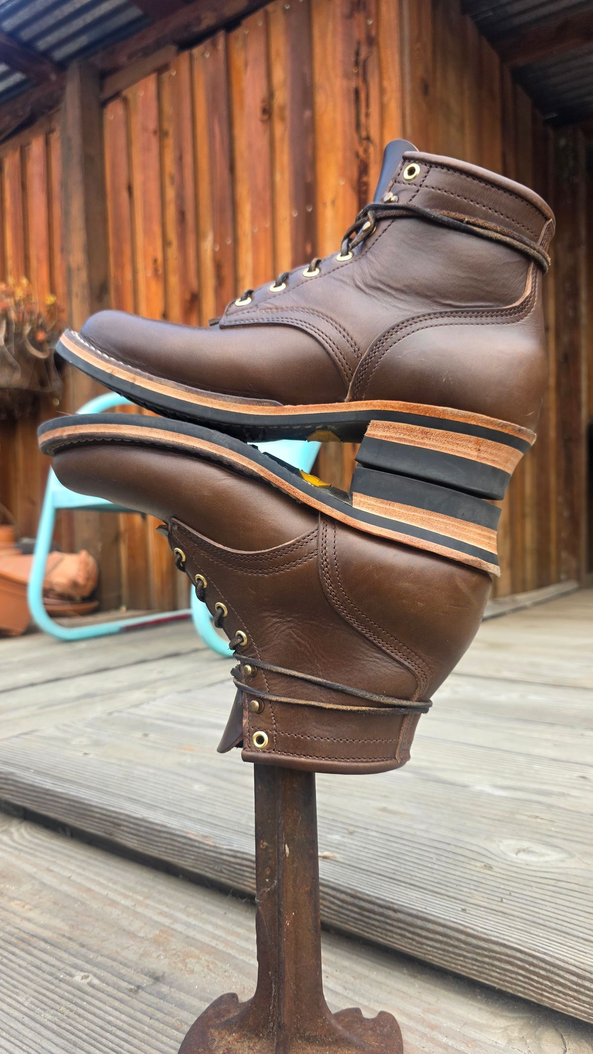 Photo by prometheuslap on July 5, 2026 of the Nicks Lace Up Heritage in Horween British Tan Chromexcel.