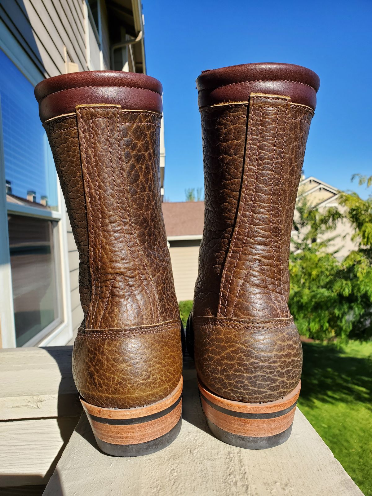 Photo by rey.verde on August 30, 2024 of the Frank's Boots Front Range in Mossy Green Bison.