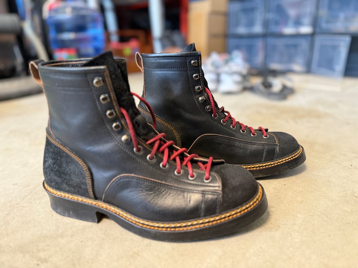 Photo by Civil2010 on November 1, 2024 of the Jakkrabbits 7-Inch Tamarin Boots in Shinki Black Teacore Horsebutt.