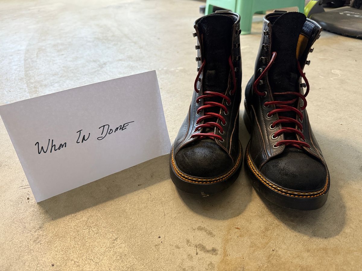 Photo by Civil2010 on November 1, 2024 of the Jakkrabbits 7-Inch Tamarin Boots in Shinki Black Teacore Horsebutt.