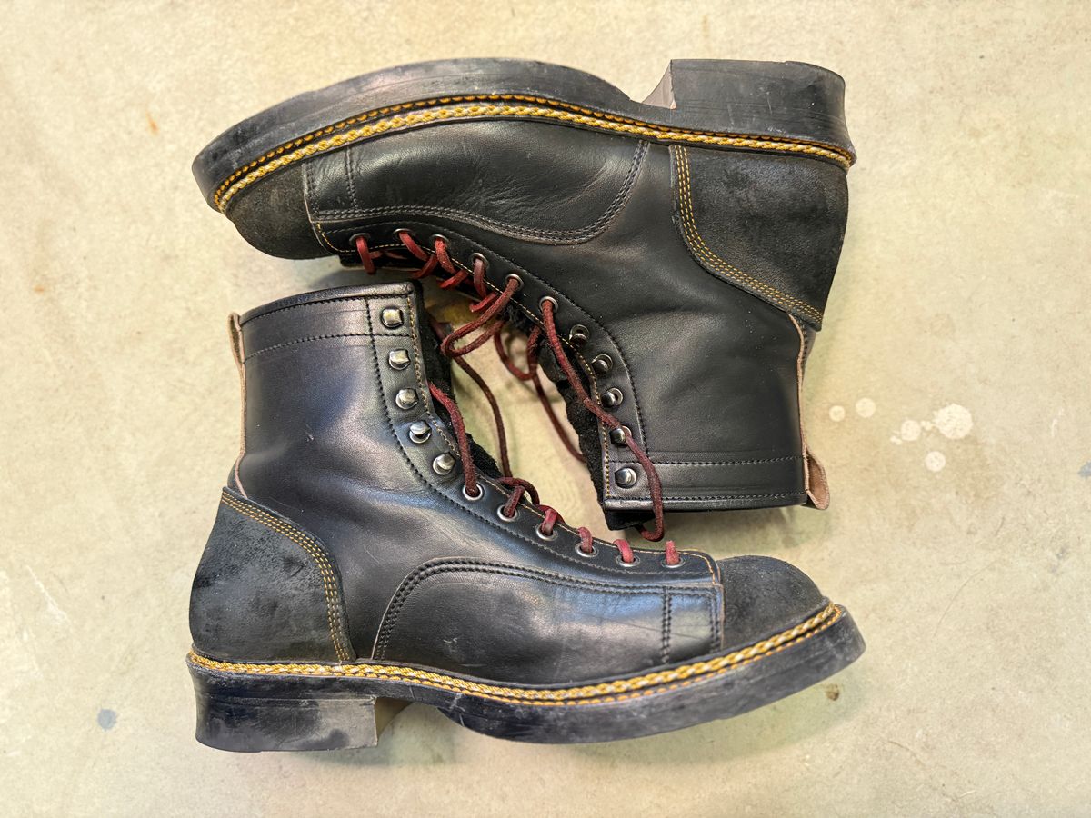 Photo by Civil2010 on December 2, 2024 of the Jakkrabbits 7-Inch Tamarin Boots in Shinki Black Teacore Horsebutt.