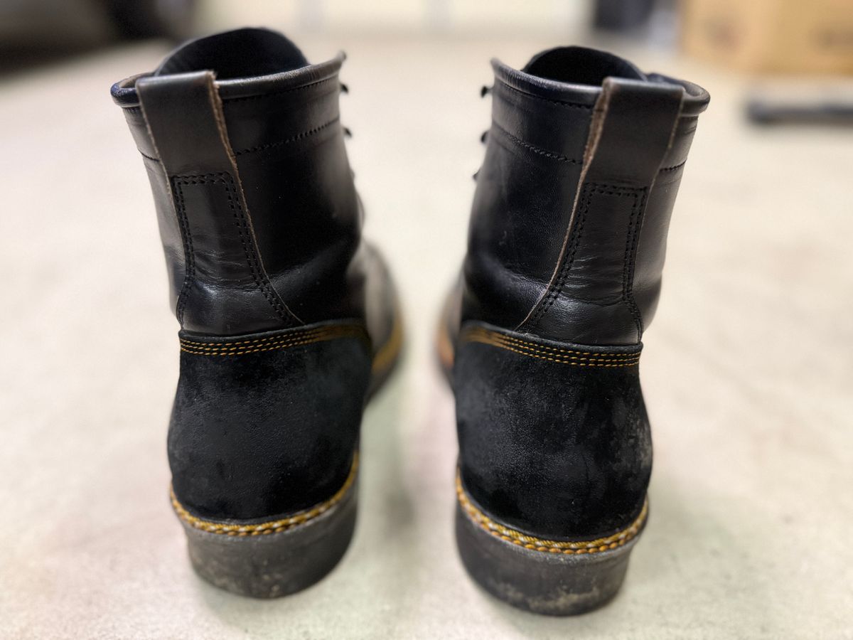 Photo by Civil2010 on February 2, 2025 of the Jakkrabbits 7-Inch Tamarin Boots in Shinki Black Teacore Horsebutt.