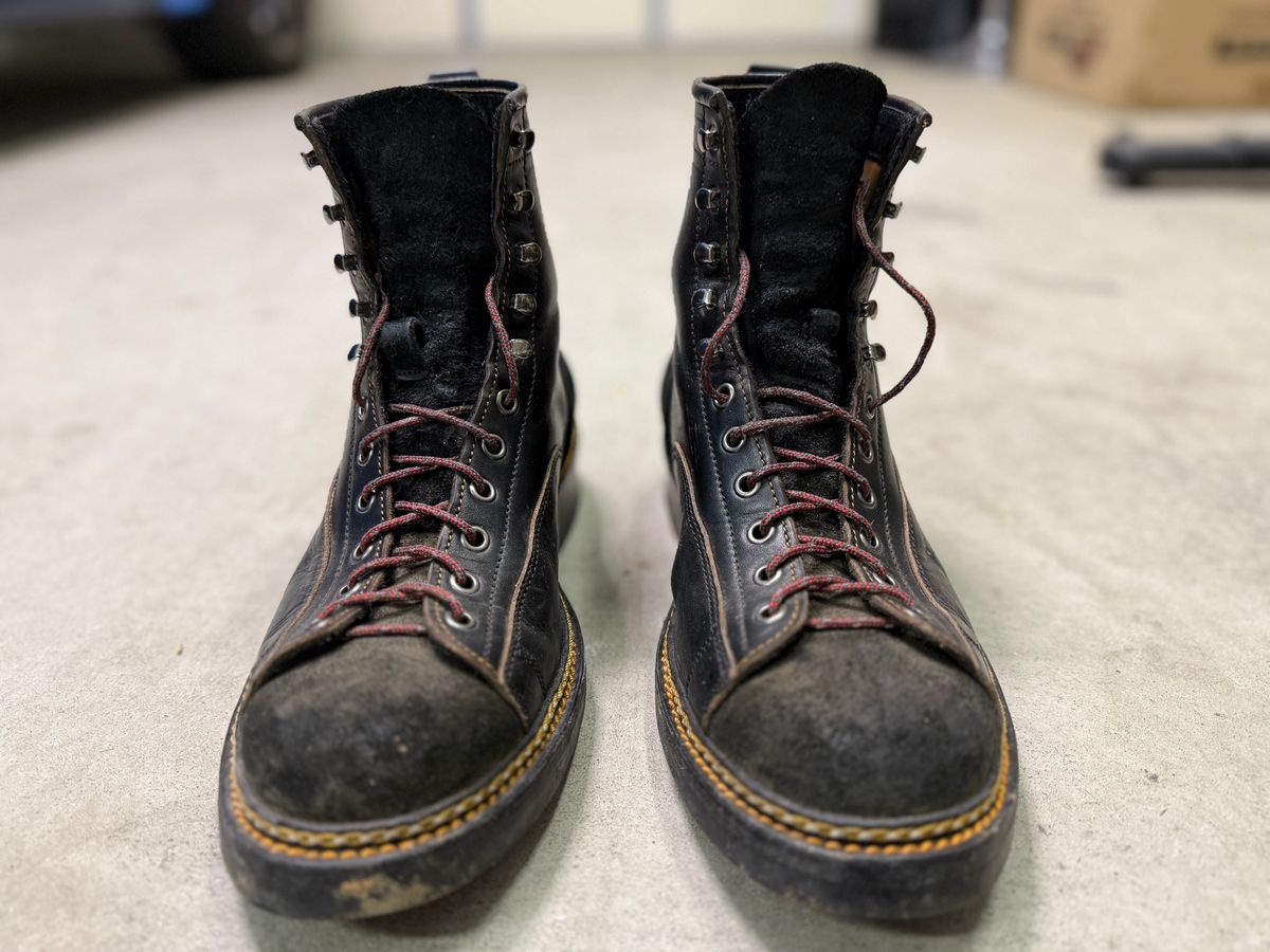 Photo by Civil2010 on February 2, 2025 of the Jakkrabbits 7-Inch Tamarin Boots in Shinki Black Teacore Horsebutt.