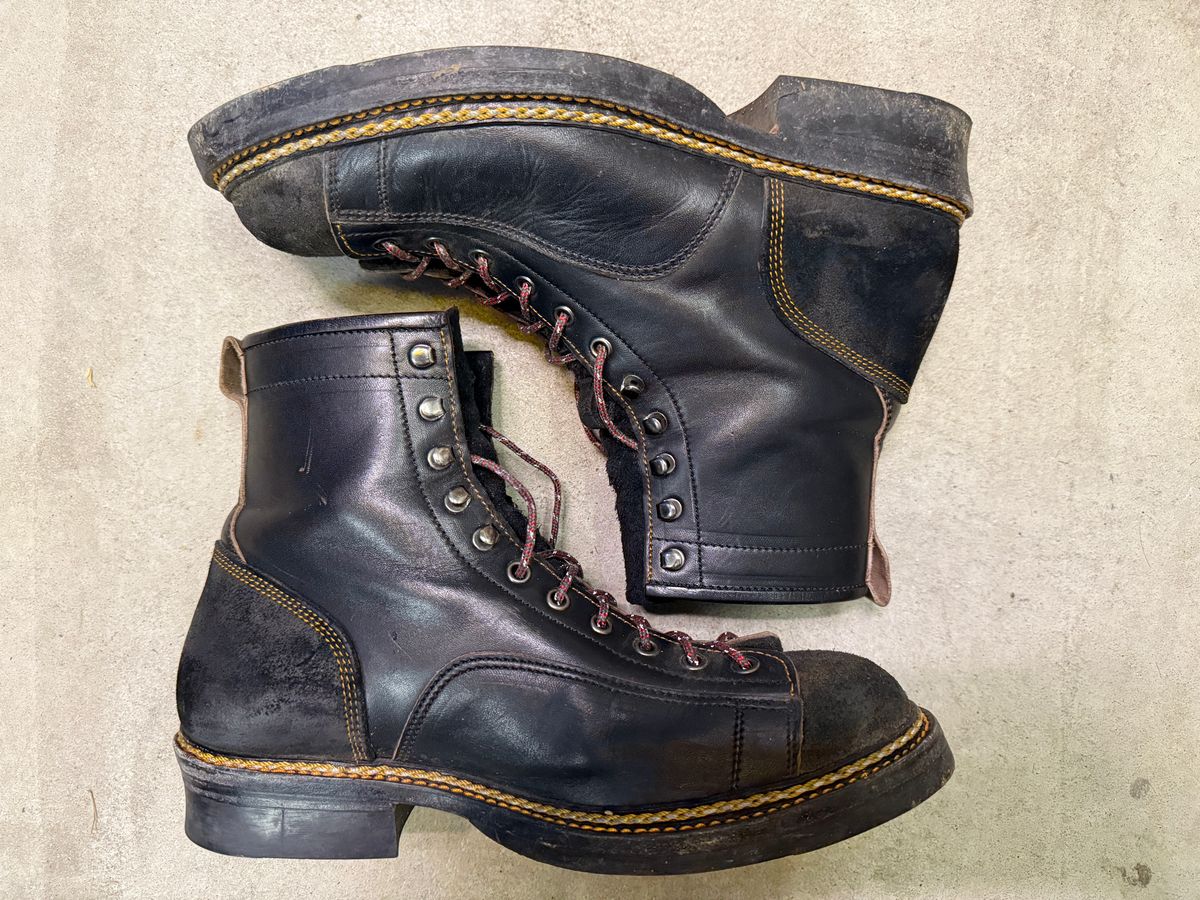 Photo by Civil2010 on February 2, 2025 of the Jakkrabbits 7-Inch Tamarin Boots in Shinki Black Teacore Horsebutt.