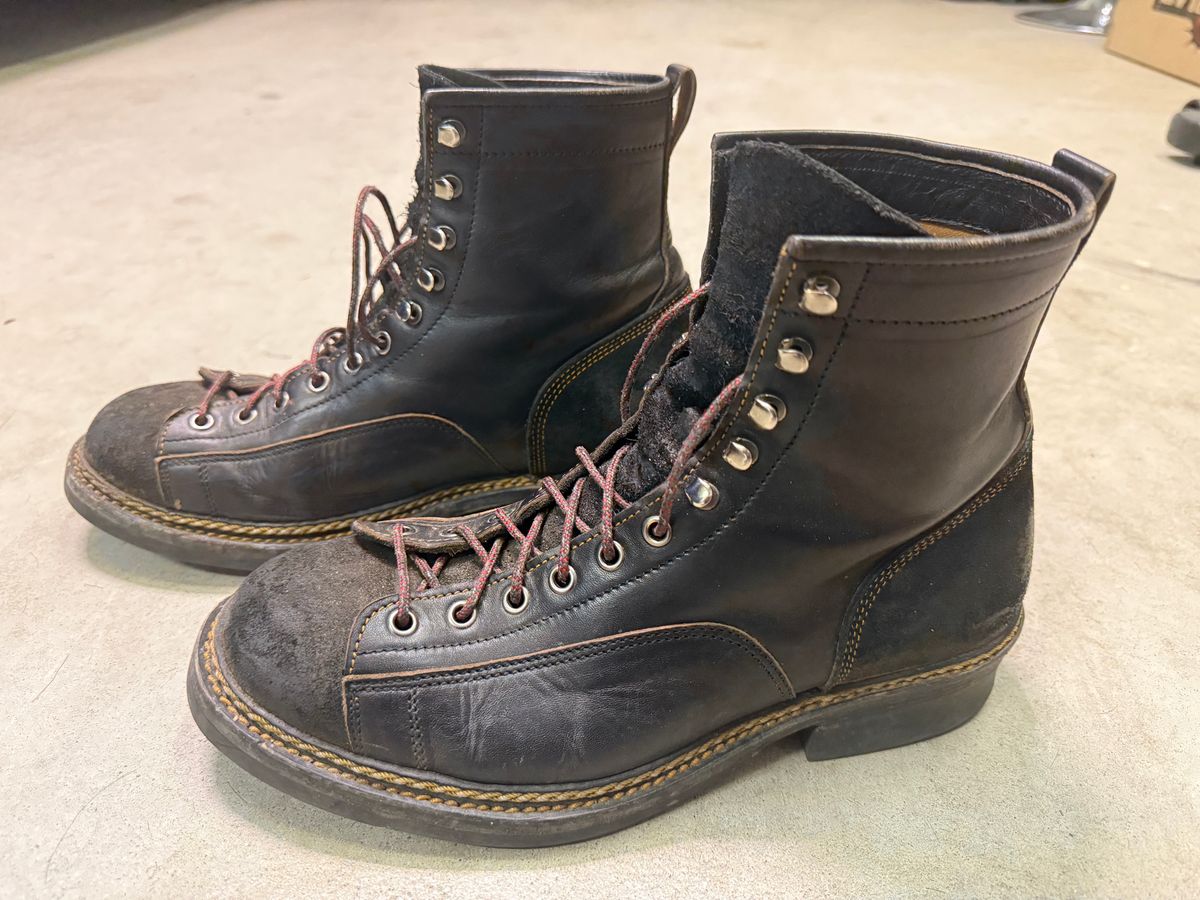 Photo by Civil2010 on March 2, 2025 of the Jakkrabbits 7-Inch Tamarin Boots in Shinki Black Teacore Horsebutt.