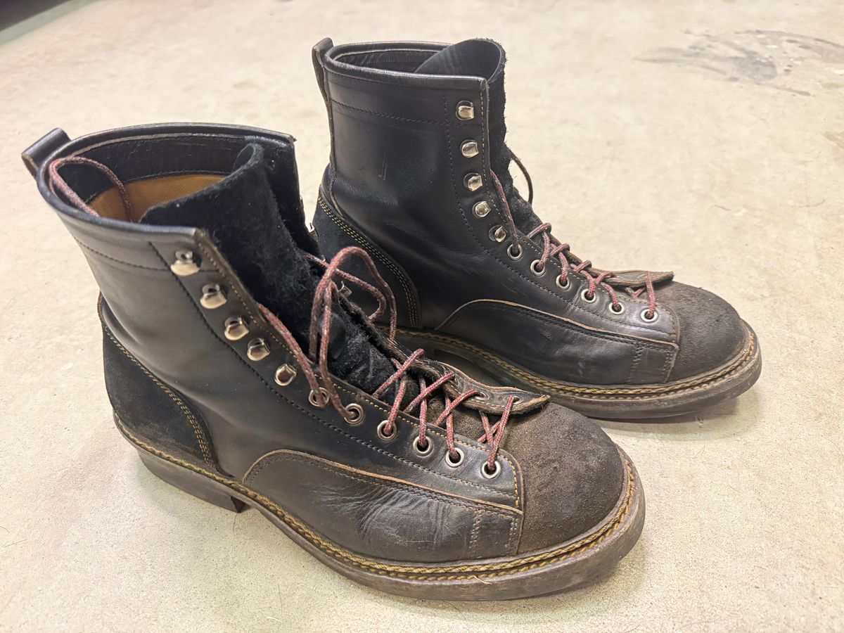 Photo by Civil2010 on March 2, 2025 of the Jakkrabbits 7-Inch Tamarin Boots in Shinki Black Teacore Horsebutt.