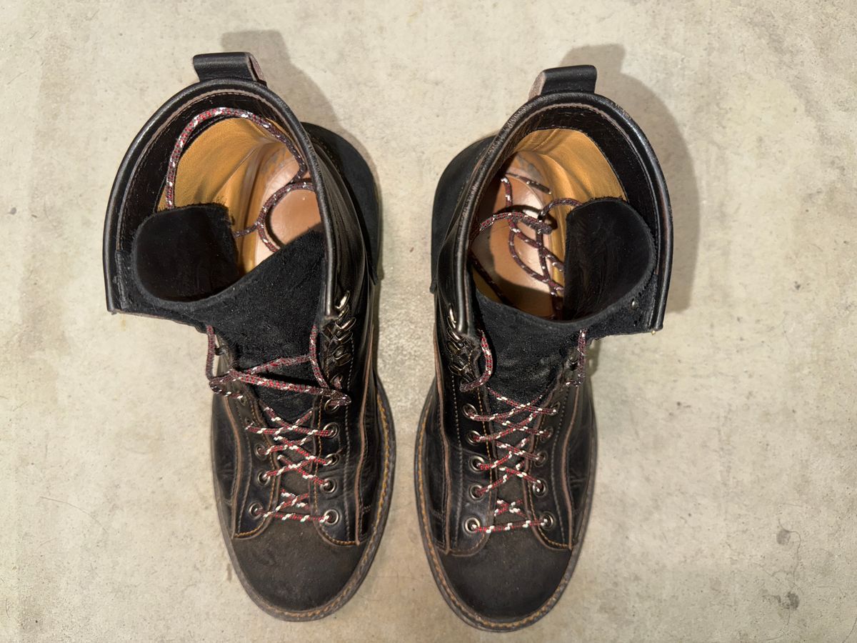 Photo by Civil2010 on March 2, 2025 of the Jakkrabbits 7-Inch Tamarin Boots in Shinki Black Teacore Horsebutt.