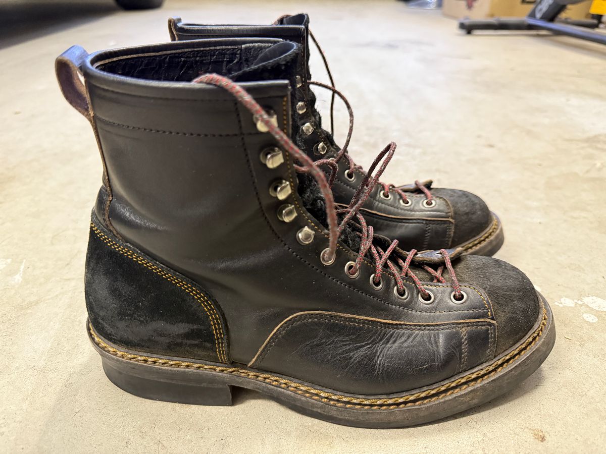 Photo by Civil2010 on April 2, 2025 of the Jakkrabbits 7-Inch Tamarin Boots in Shinki Black Teacore Horsebutt.
