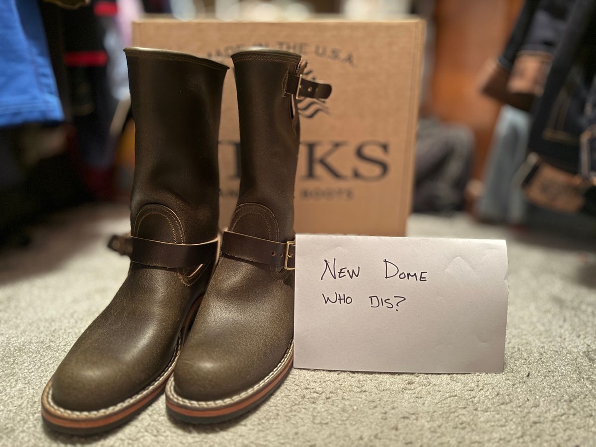 Photo by Civil2010 on October 1, 2025 of the Nicks Brakeman in Horween Greener Pastures Waxed Flesh.