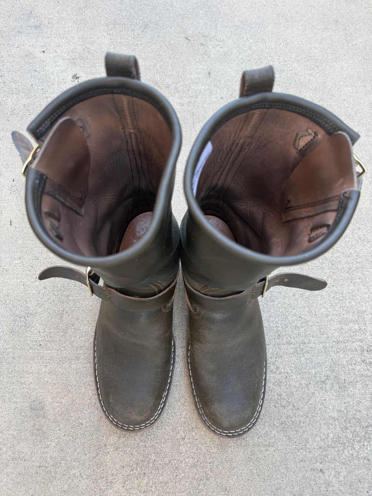 Photo by Civil2010 on February 1, 2026 of the Nicks Brakeman in Horween Greener Pastures Waxed Flesh.