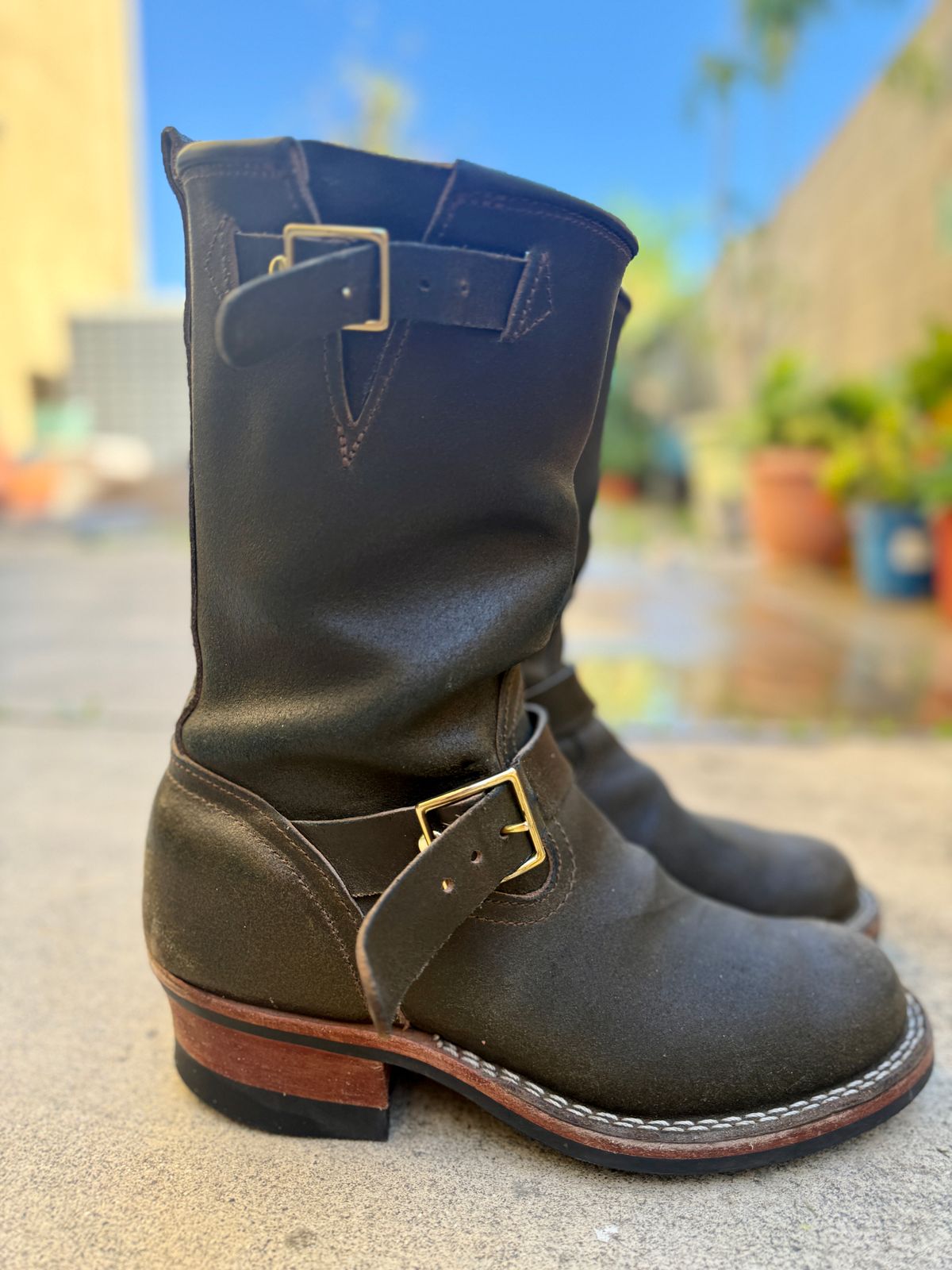 Photo by Civil2010 on March 1, 2026 of the Nicks Brakeman in Horween Greener Pastures Waxed Flesh.