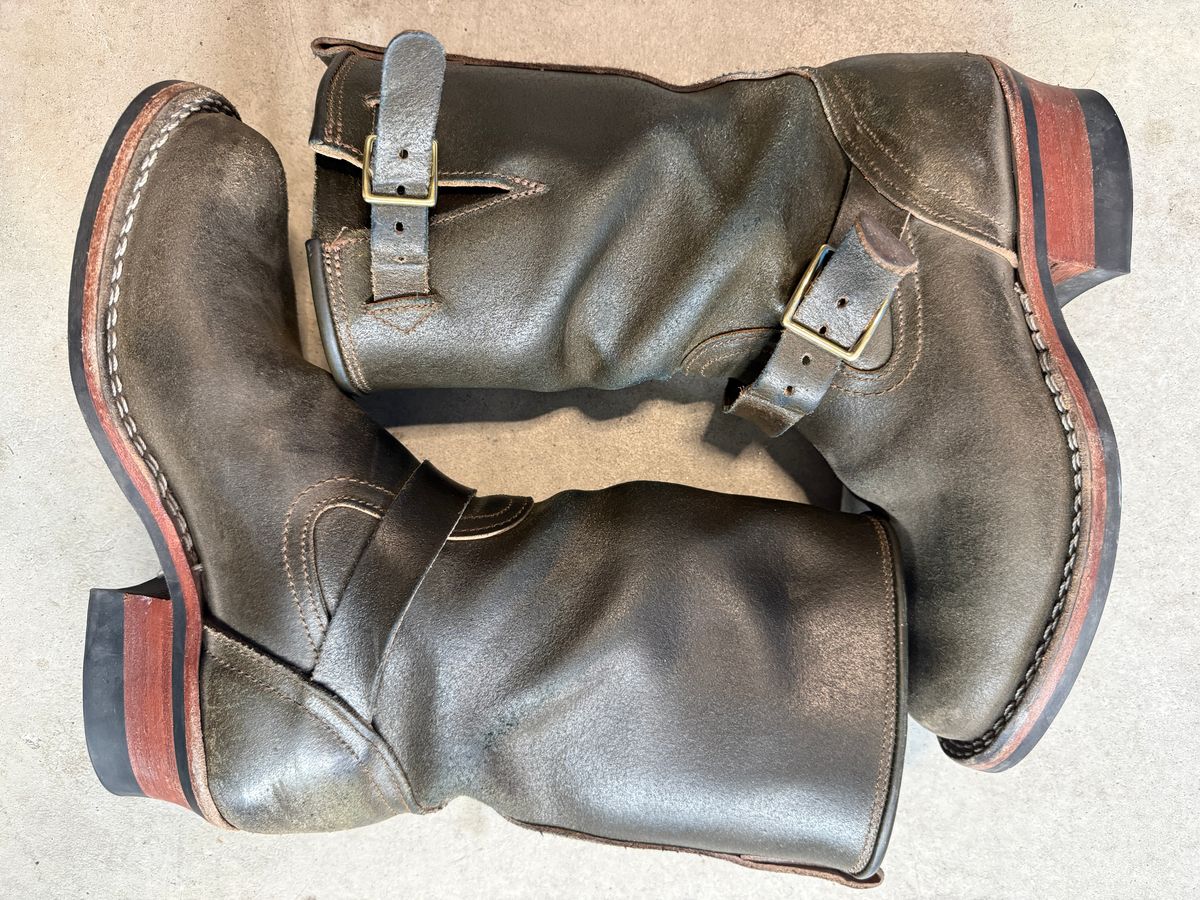 Photo by Civil2010 on April 3, 2026 of the Nicks Brakeman in Horween Greener Pastures Waxed Flesh.