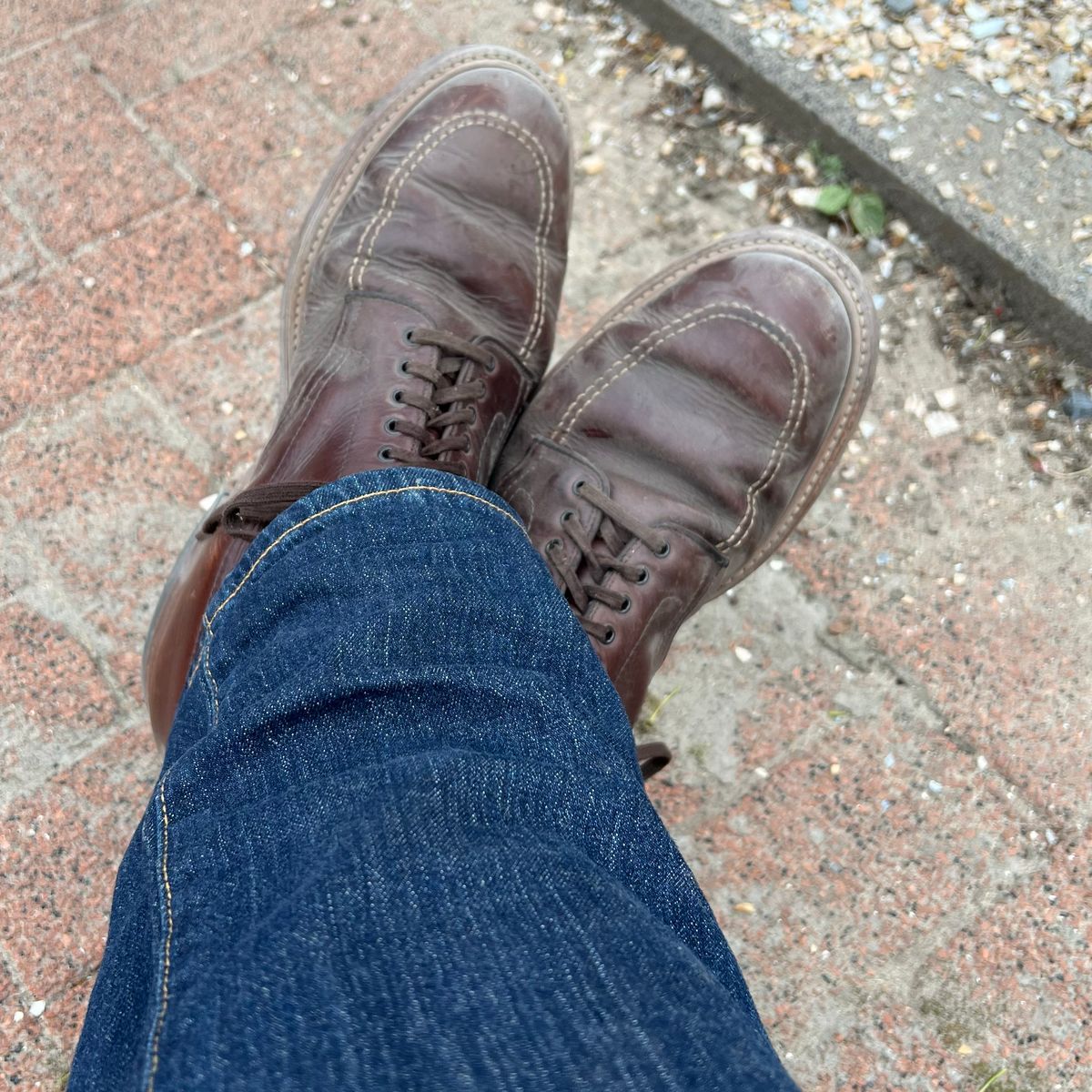 Photo by WhteRbt on May 15, 2025 of the Alden Indy Boot in Horween Brown Chromexcel.