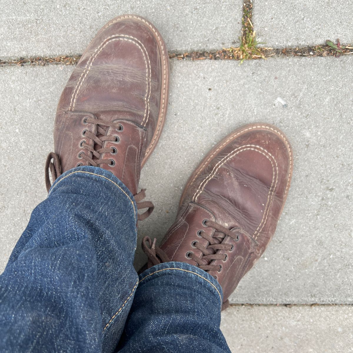Photo by WhteRbt on May 21, 2025 of the Alden Indy Boot in Horween Brown Chromexcel.
