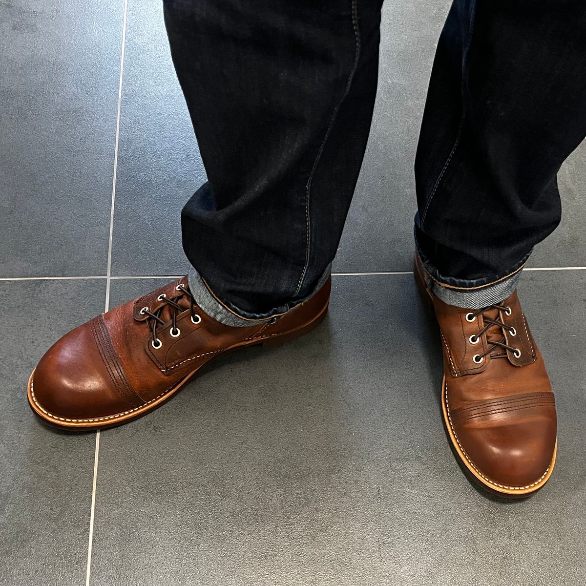 Photo by WhteRbt on February 4, 2025 of the Red Wing Iron Ranger in S.B. Foot Copper Rough and Tough.