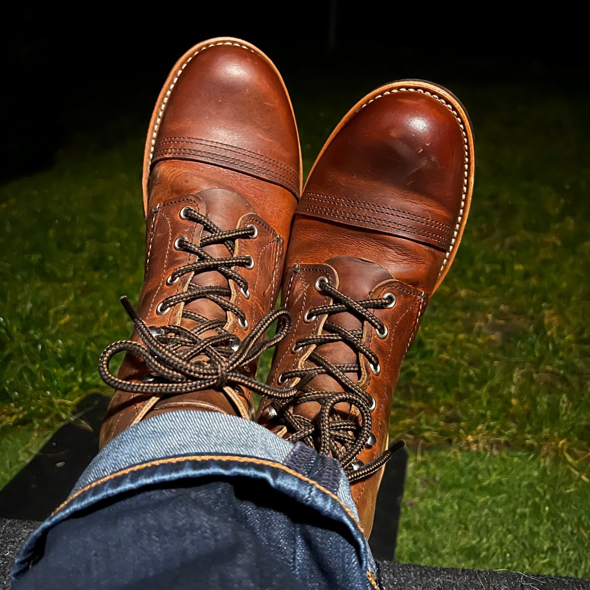 Photo by WhteRbt on February 16, 2025 of the Red Wing Iron Ranger in S.B. Foot Copper Rough and Tough.