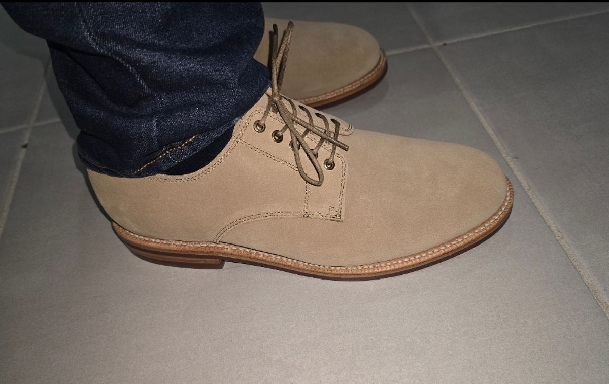 Photo by saxman242 on March 29, 2025 of the Grant Stone Dirty Buck in C.F. Stead Tan Repello Calf Suede.