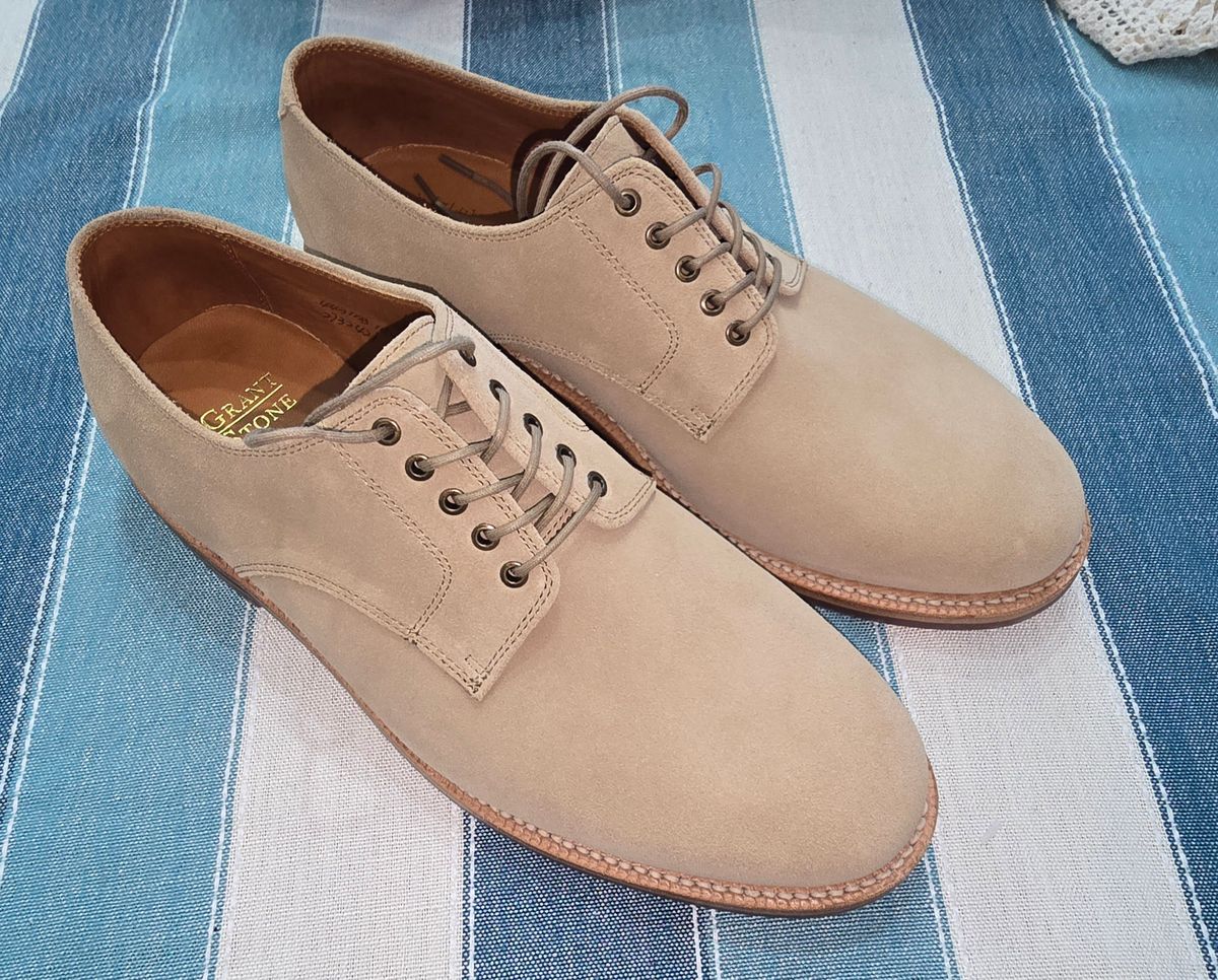Photo by saxman242 on March 29, 2025 of the Grant Stone Dirty Buck in C.F. Stead Tan Repello Calf Suede.