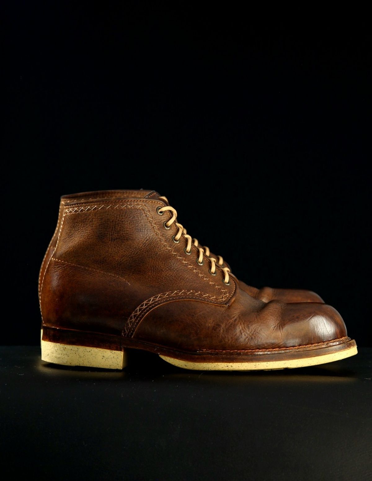 Photo by mllcb42 on January 4, 2026 of the Corder & Hide Derby Boot in Badalassi Carlo Machiatto Nemesis.