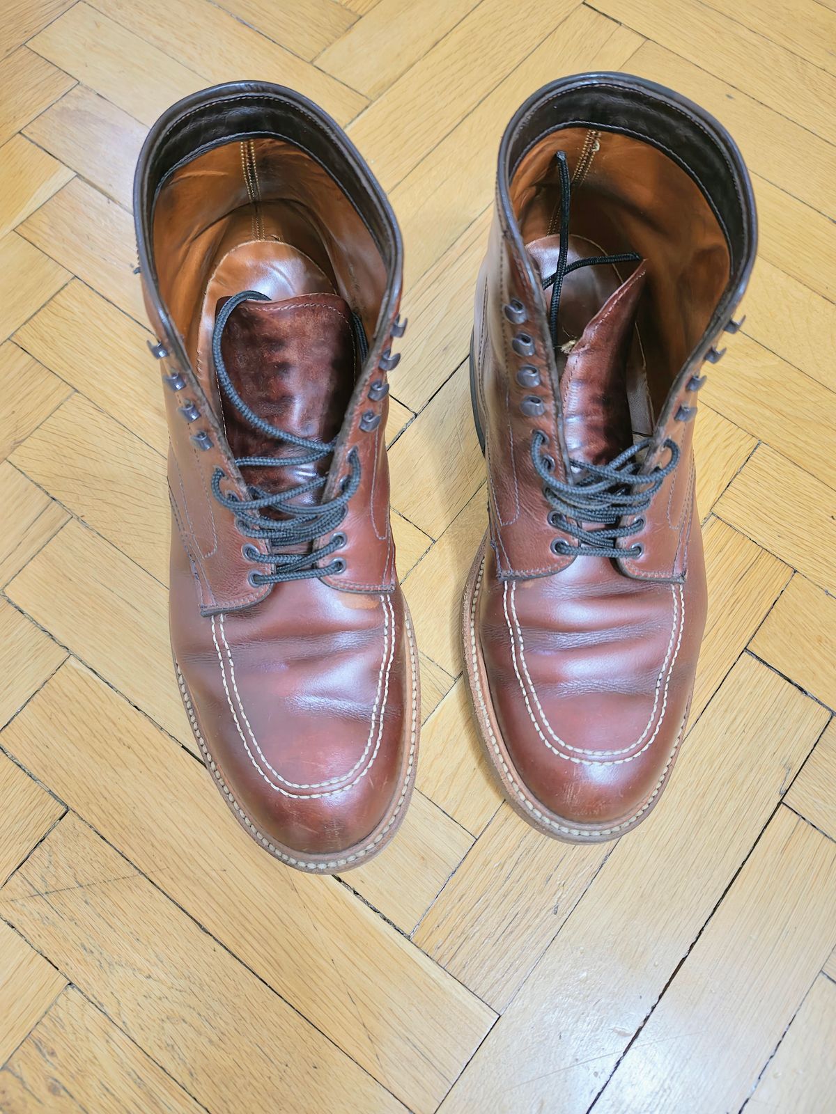 Photo by Svet on February 8, 2026 of the Alden Indy Boot in Horween Brown Chromexcel.