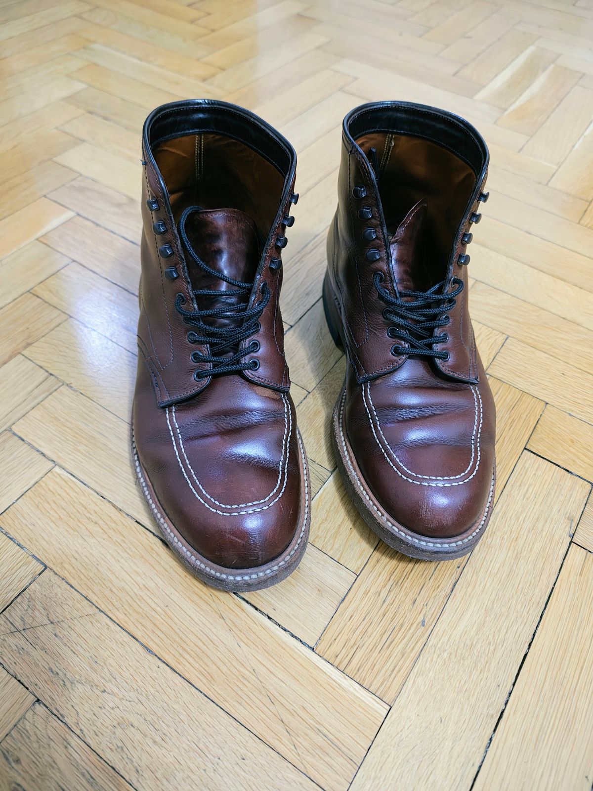 Photo by Svet on February 8, 2026 of the Alden Indy Boot in Horween Brown Chromexcel.