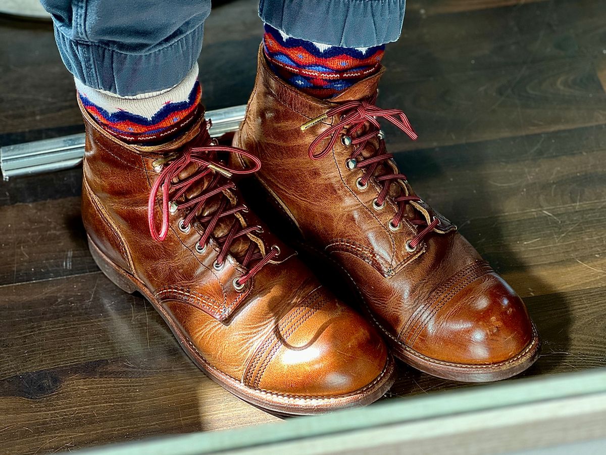 Photo by mrdibs on March 8, 2025 of the Red Wing Iron Ranger in S.B. Foot Copper Rough and Tough.