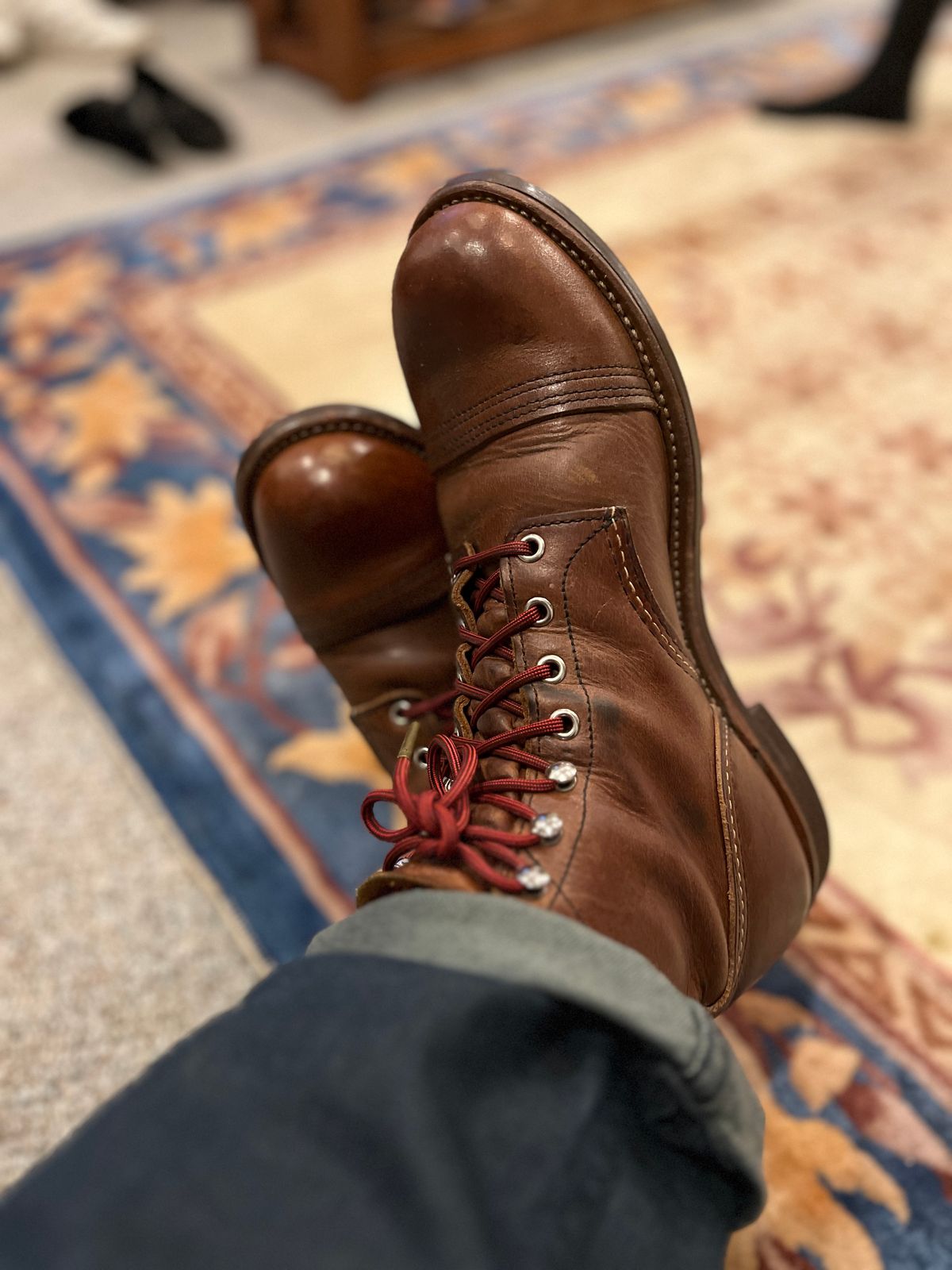 Photo by mrdibs on November 26, 2022 of the Red Wing Iron Ranger in S.B. Foot Copper Rough and Tough.