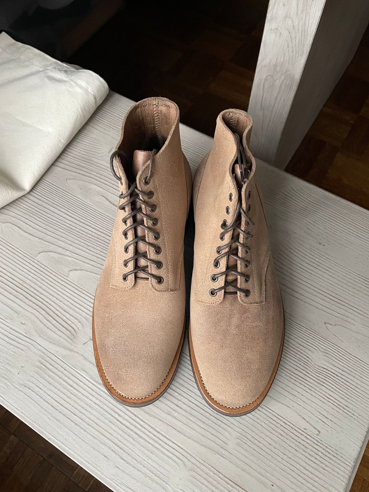 Photo by ShoecareNovice on November 30, 2025 of the Viberg N1 Boot in Horween Natural Marine Field.