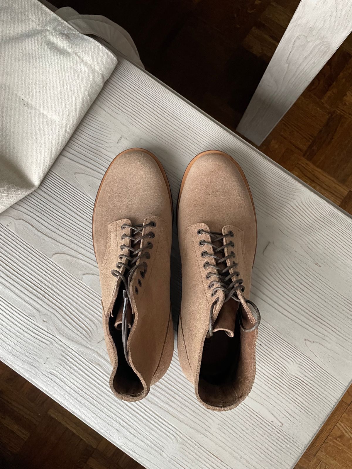 Photo by ShoecareNovice on November 30, 2025 of the Viberg N1 Boot in Horween Natural Marine Field.