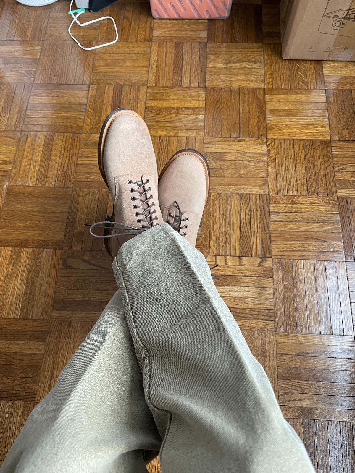 Photo by ShoecareNovice on December 21, 2025 of the Viberg N1 Boot in Horween Natural Marine Field.