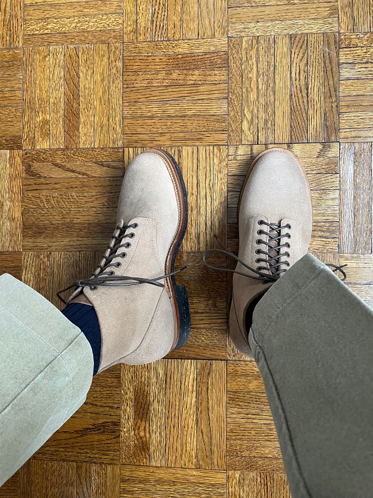 Photo by ShoecareNovice on December 21, 2025 of the Viberg N1 Boot in Horween Natural Marine Field.