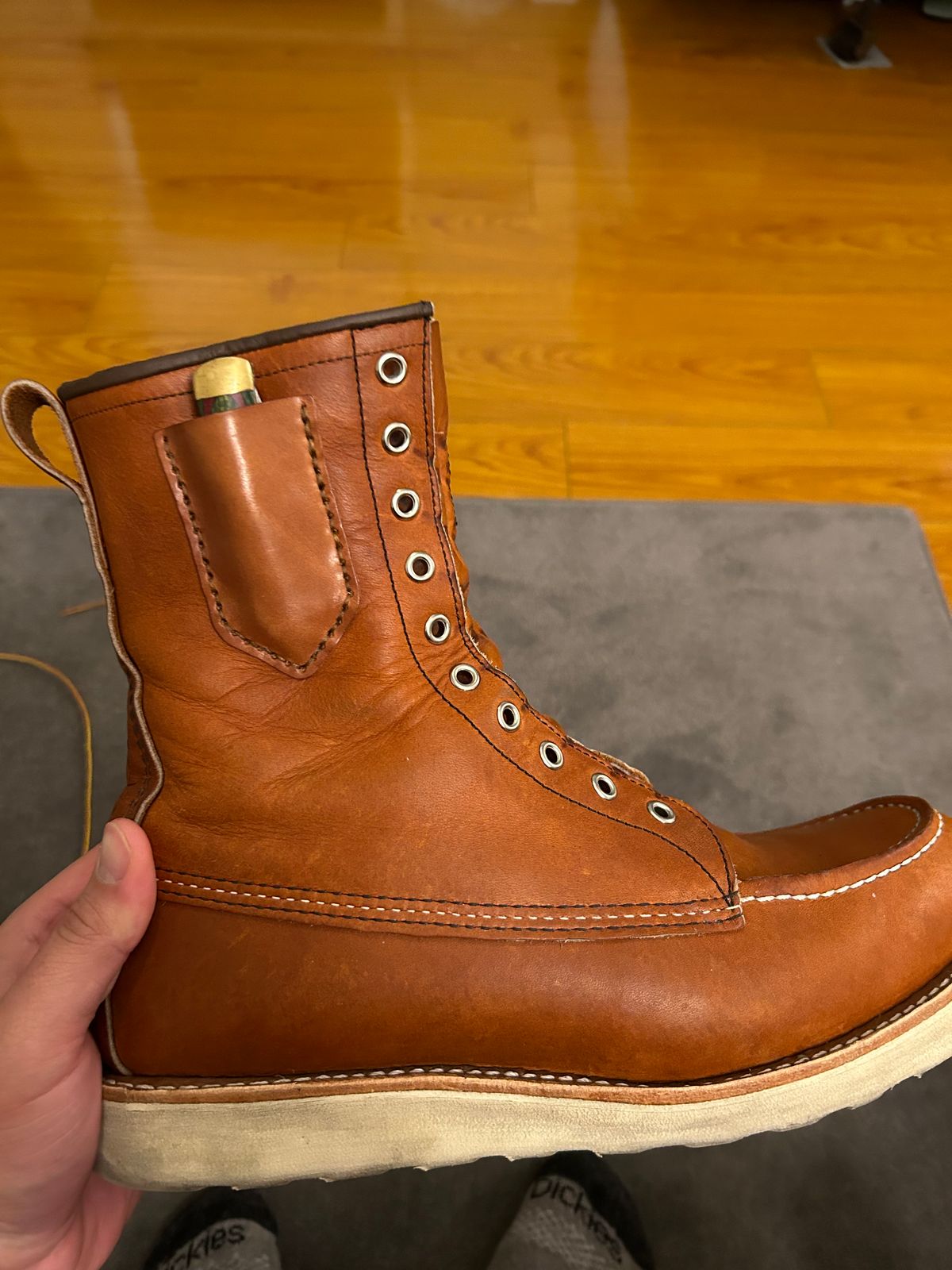 Photo by sjboots on February 6, 2024 of the Red Wing 8-Inch Classic Moc in S.B. Foot Oro Legacy.