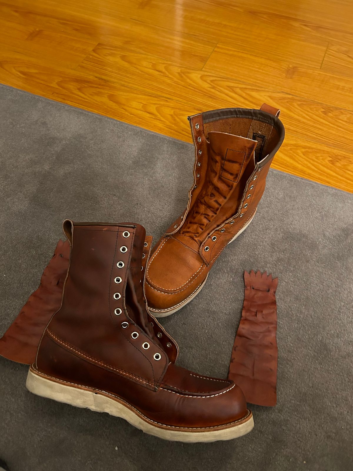 Photo by sjboots on February 21, 2024 of the Red Wing 8-Inch Classic Moc in S.B. Foot Oro Legacy.